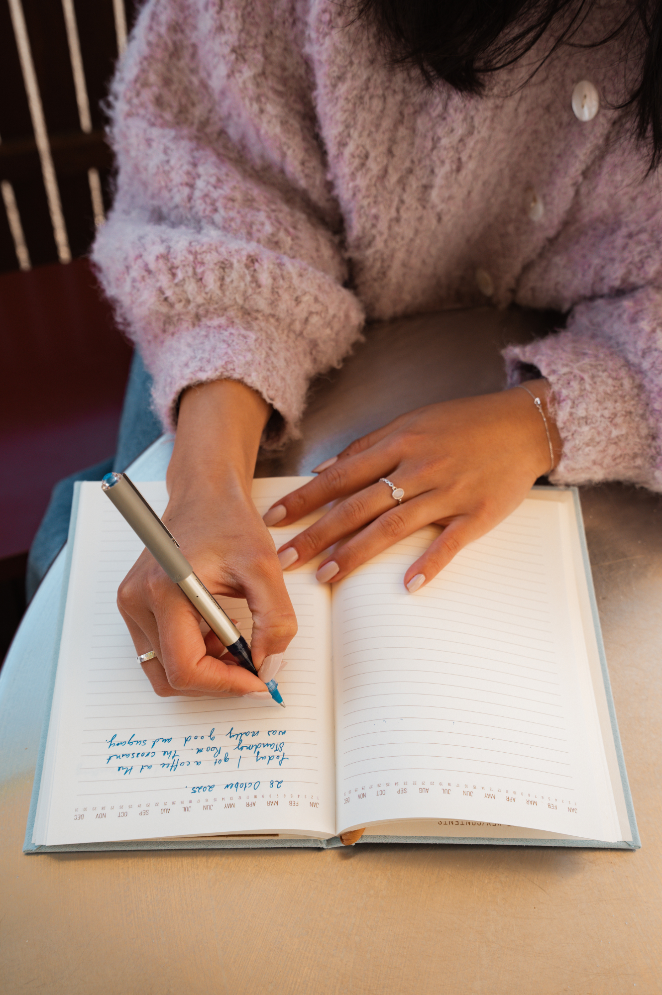 A freelance working on her own, managing her schedule to work in harmony with all her different clients