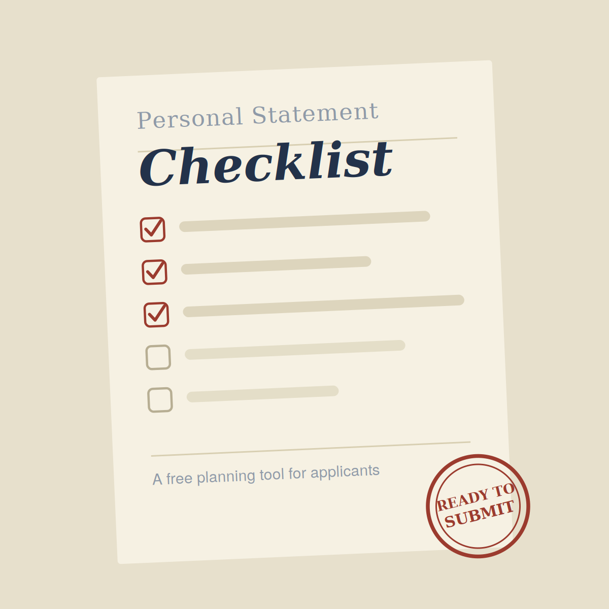 UCAS Personal Statement Checklist