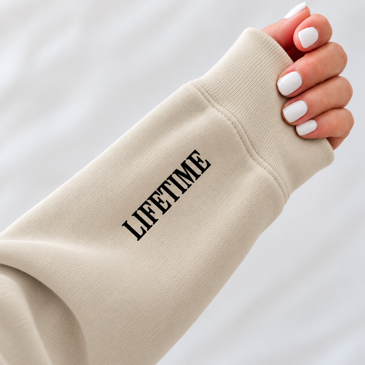 LIFETIME Printed Beige Sweatshirt Sleeve.png