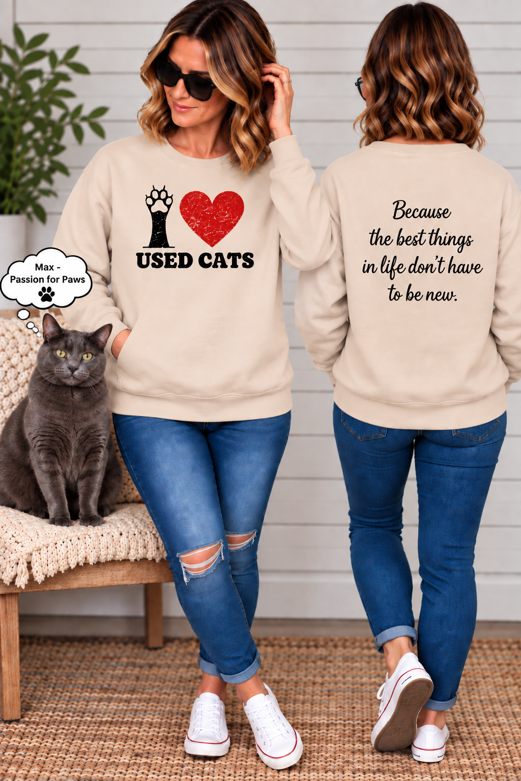 I Love Used Cats - Crew Sweatshirt