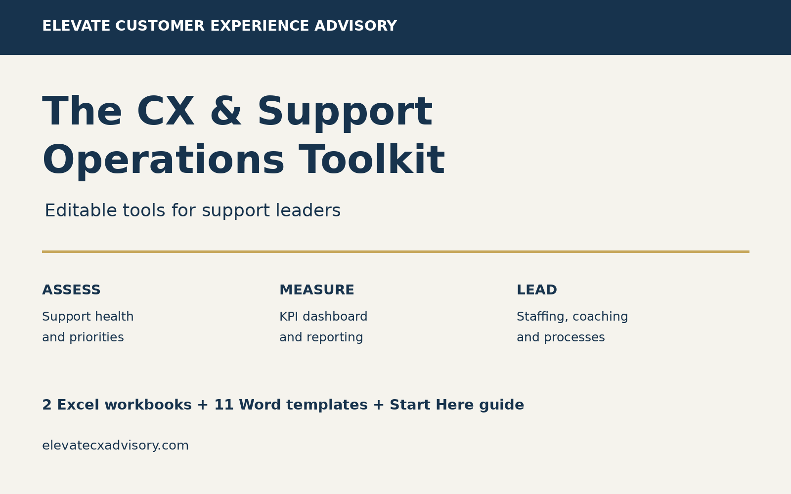 The CX & Support Operations Toolkit