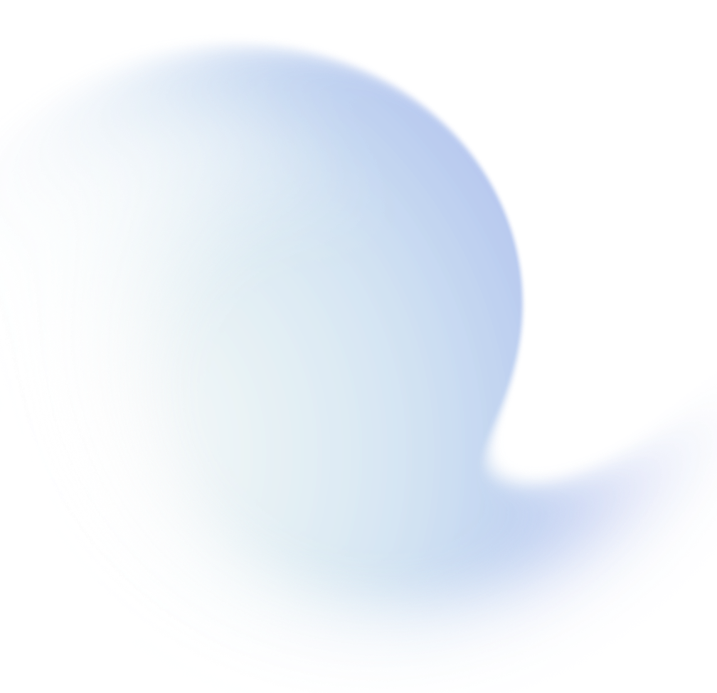 Abstract digital art with a large white circular shape on a blue background.