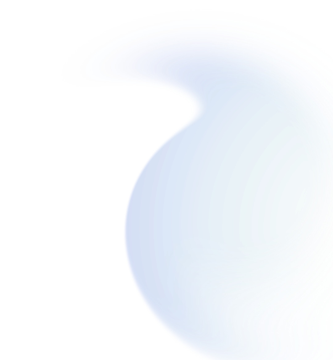 Abstract digital image with a swirling blue shape on a black background.