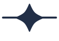A dark blue star-shaped symbol with four points, set against a white background.
