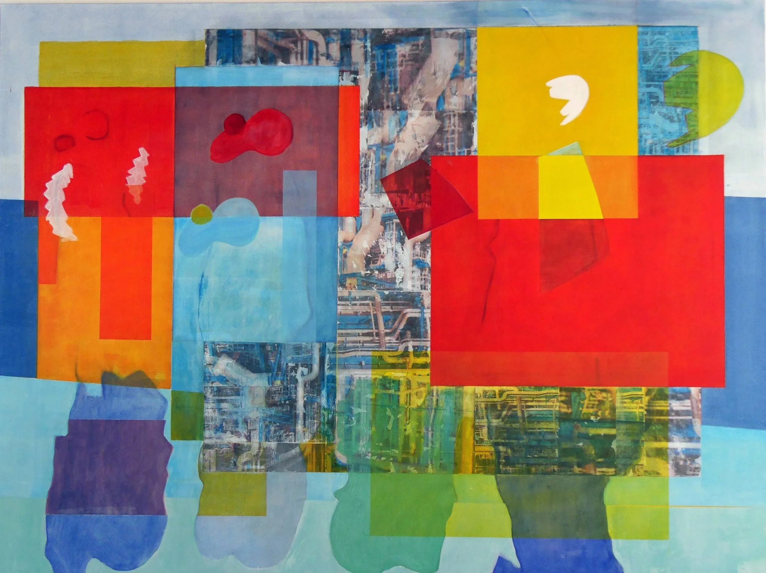 Walking along the coast # 1.
 2022 ,  Acrylic and photo print on canvas. (195x145 cm)
