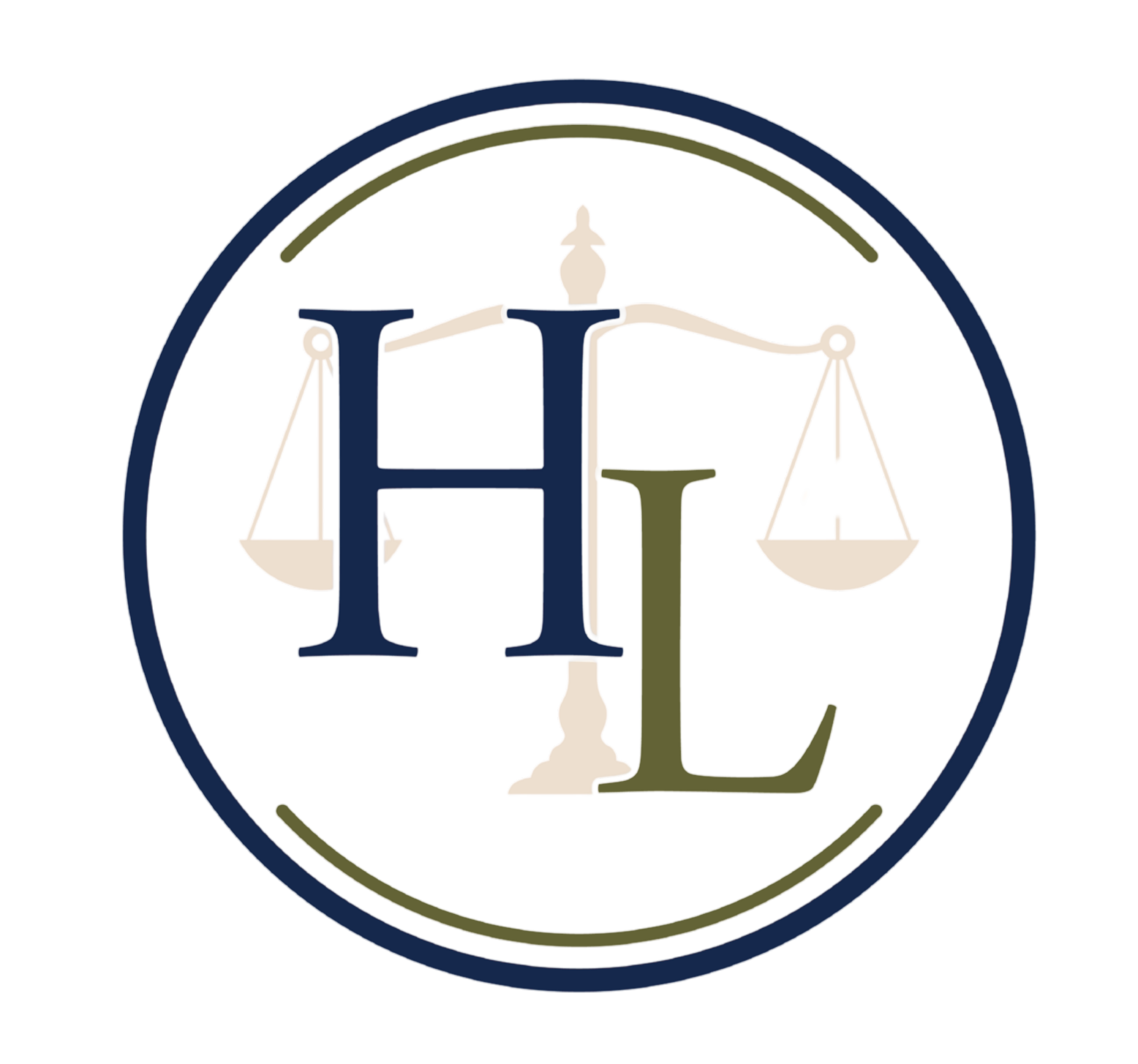 Harber Legal PLLC Logo Olive Navy Scales of Justice