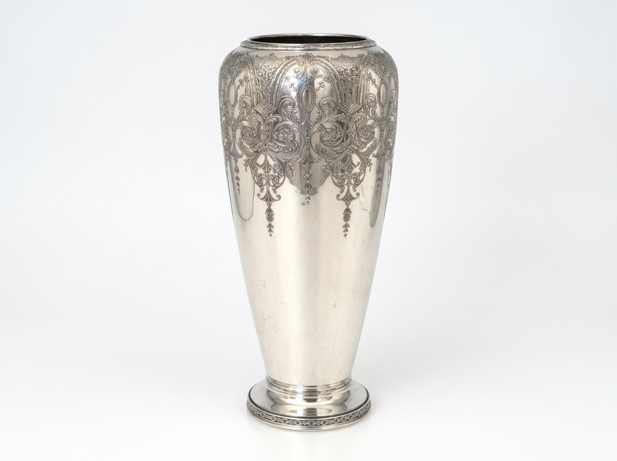 Vintage Silver Plated Paisley Vase | Wilcox S.P. Co. 3584