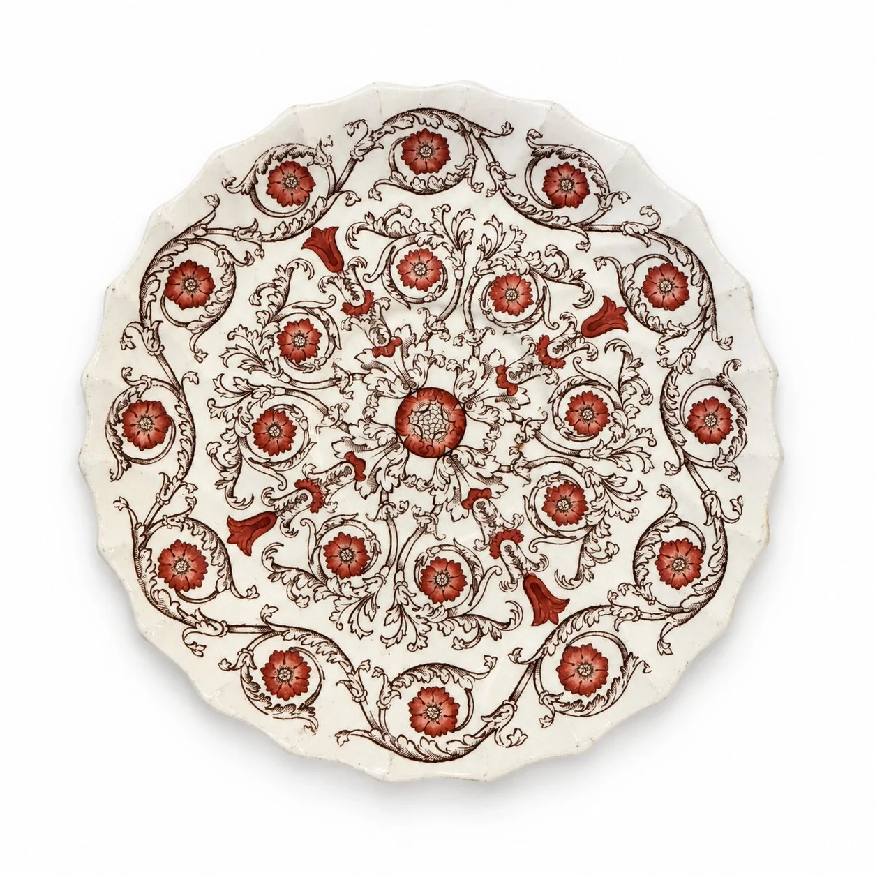 Copeland Spode Sorrento Saucer| Brown & Rust Floral