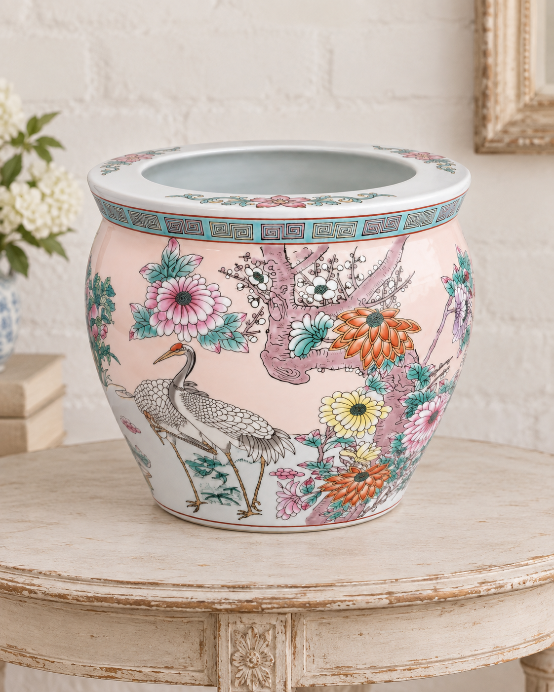 chinoiserie planter, decorative jardinière.