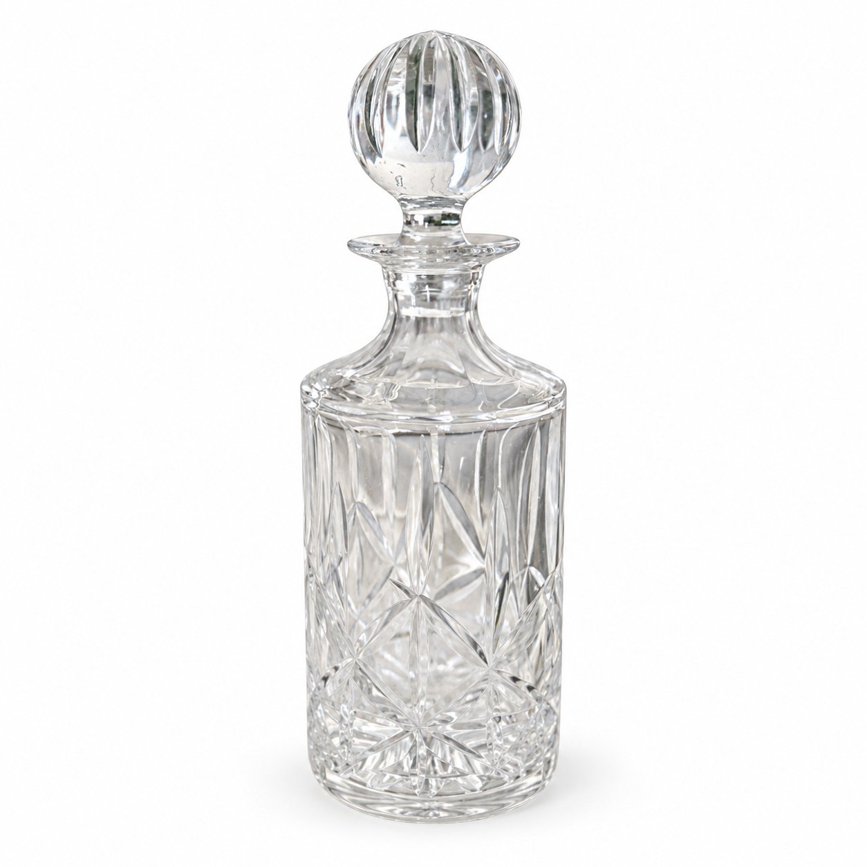 Clear Crystal Decanter with Faceted Stopper
