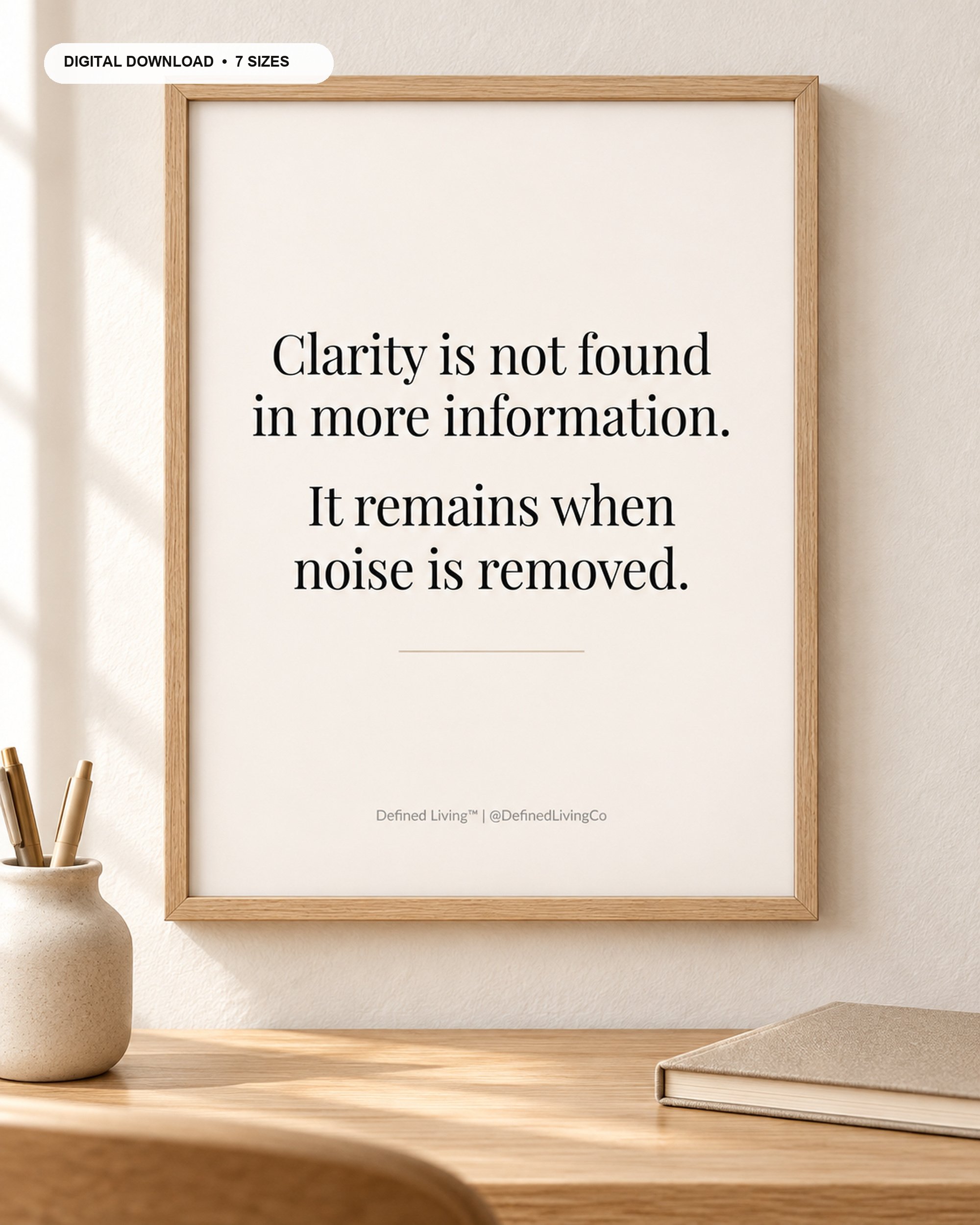Clarity & Noise Printable Reminder