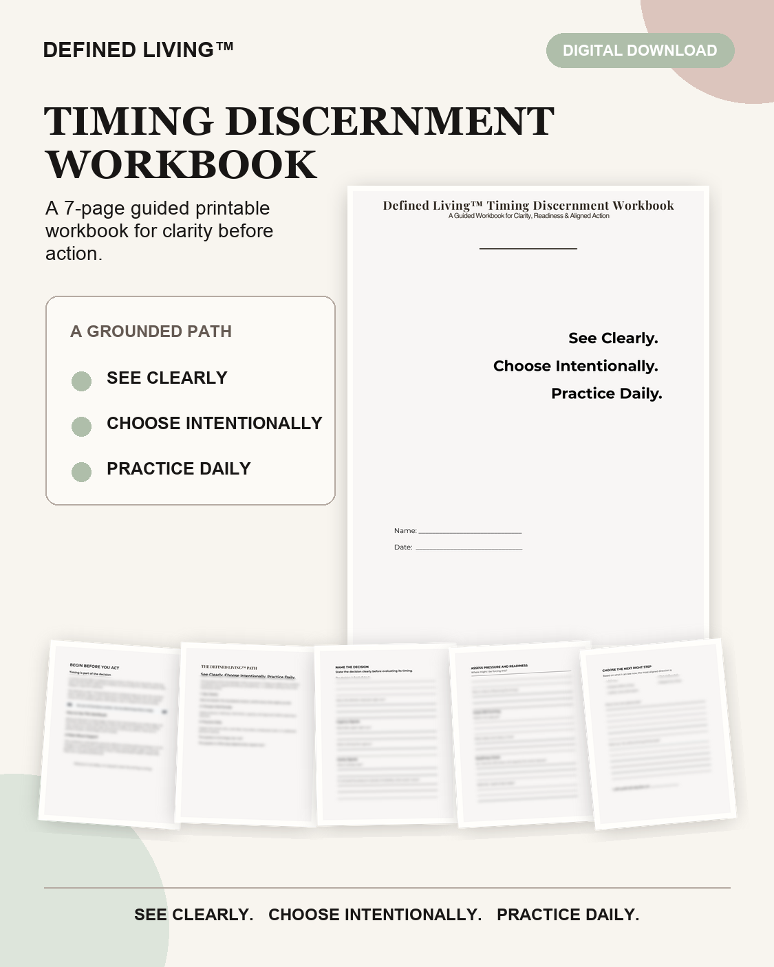 Defined Living™ Timing Discernment Workbook