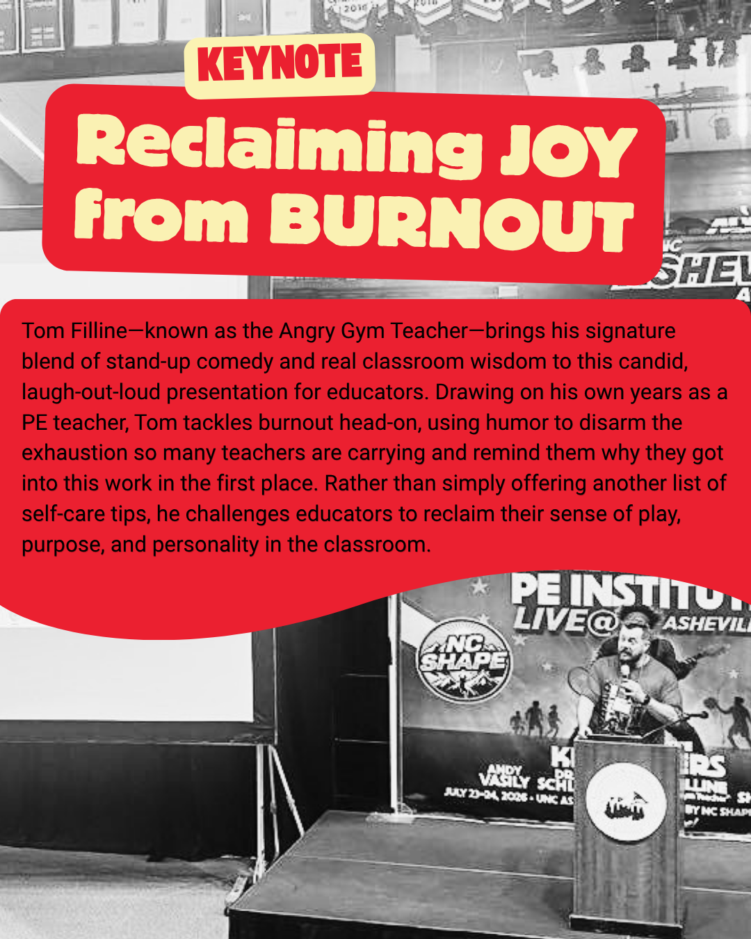 Tom's keynote address is all about overcoming burnout and rediscovering JOY with the help of culturally responsive teaching. 