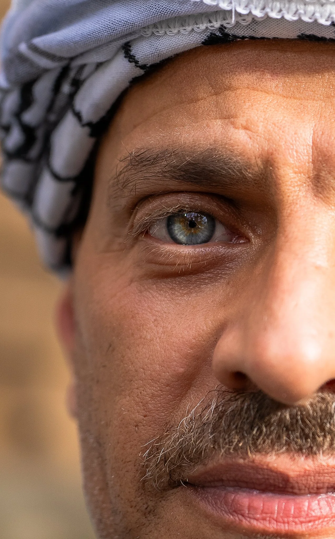 Close-up portrait edited with Golden Gaze
