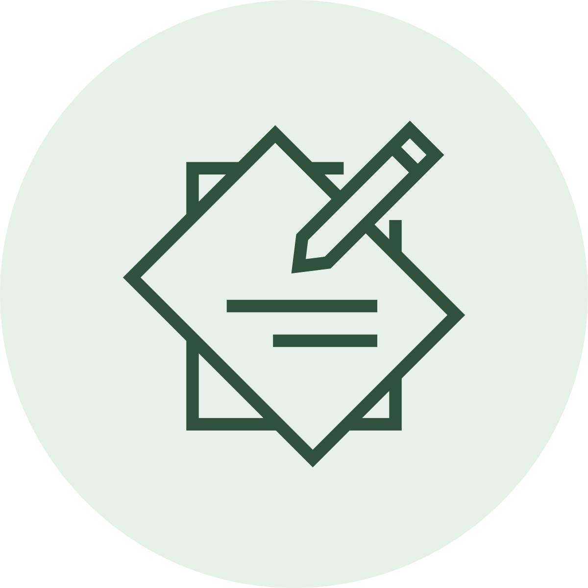 Icon of a paper with writing and a pencil, symbolizing note-taking or writing.