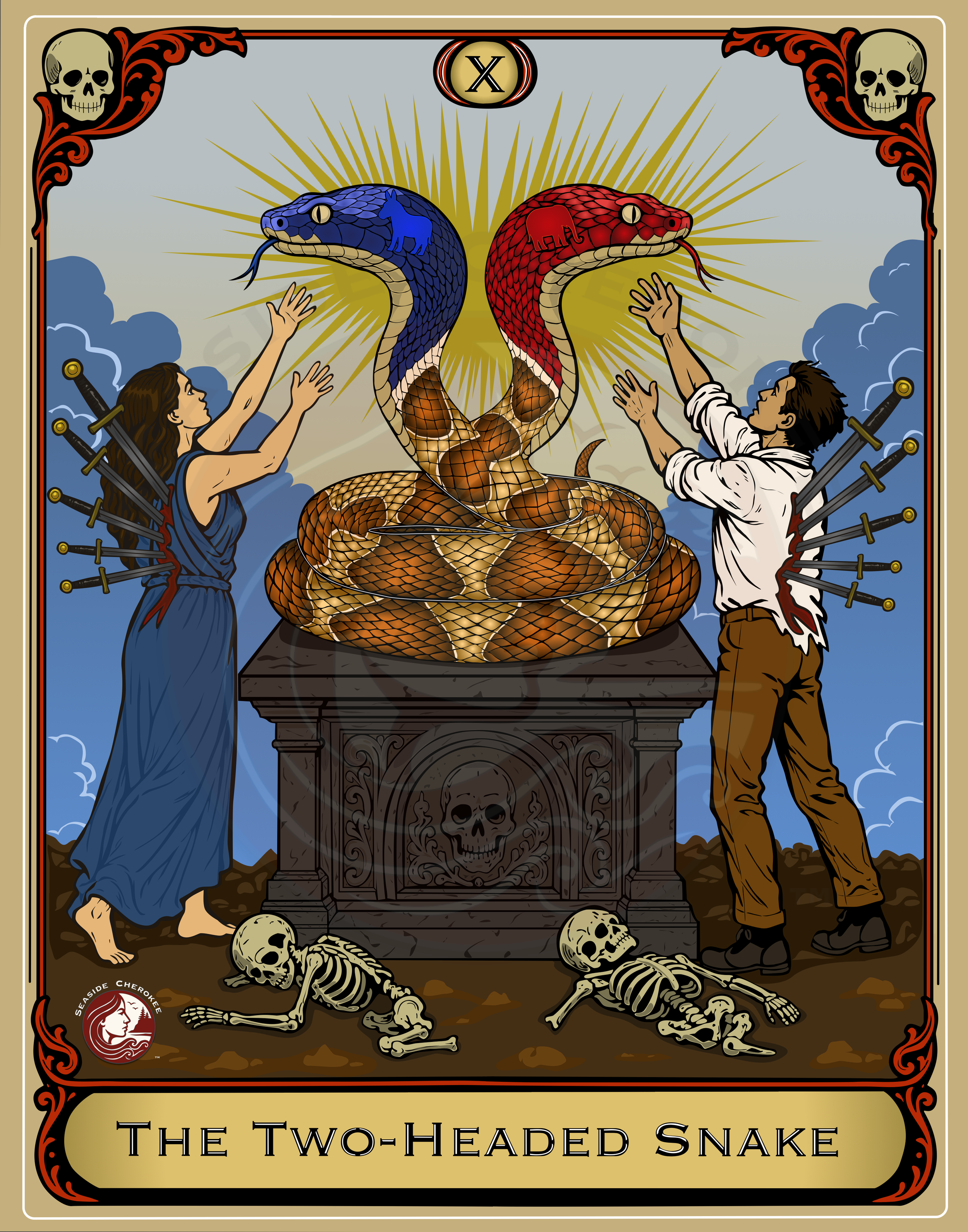 The Two-Headed Snake Art Print