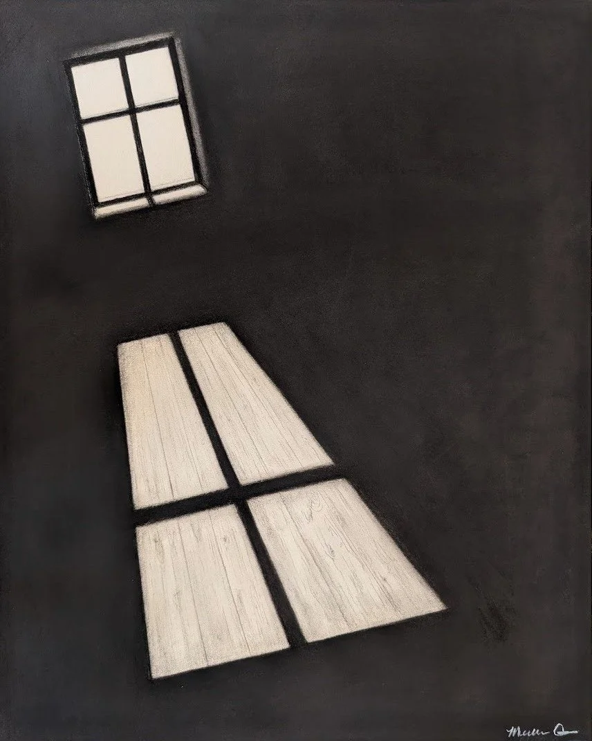 Threshold of Light, charcoal on paper