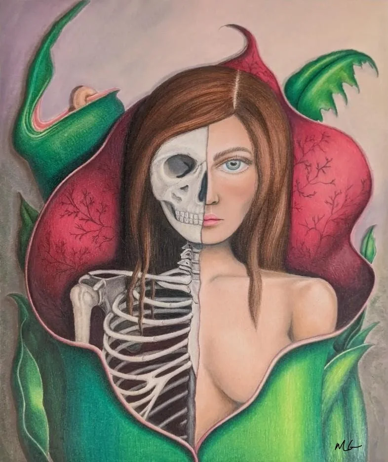 Consumed, colored pencil on paper