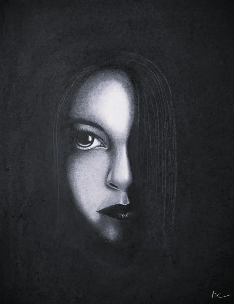 Seen and Unseen, charcoal on paper