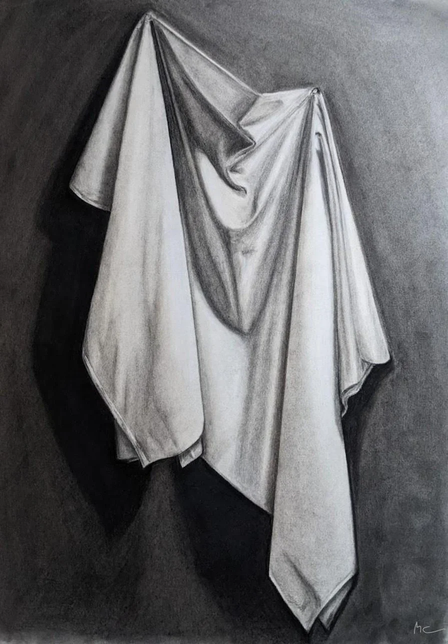 What Remains Hidden, charcoal on paper