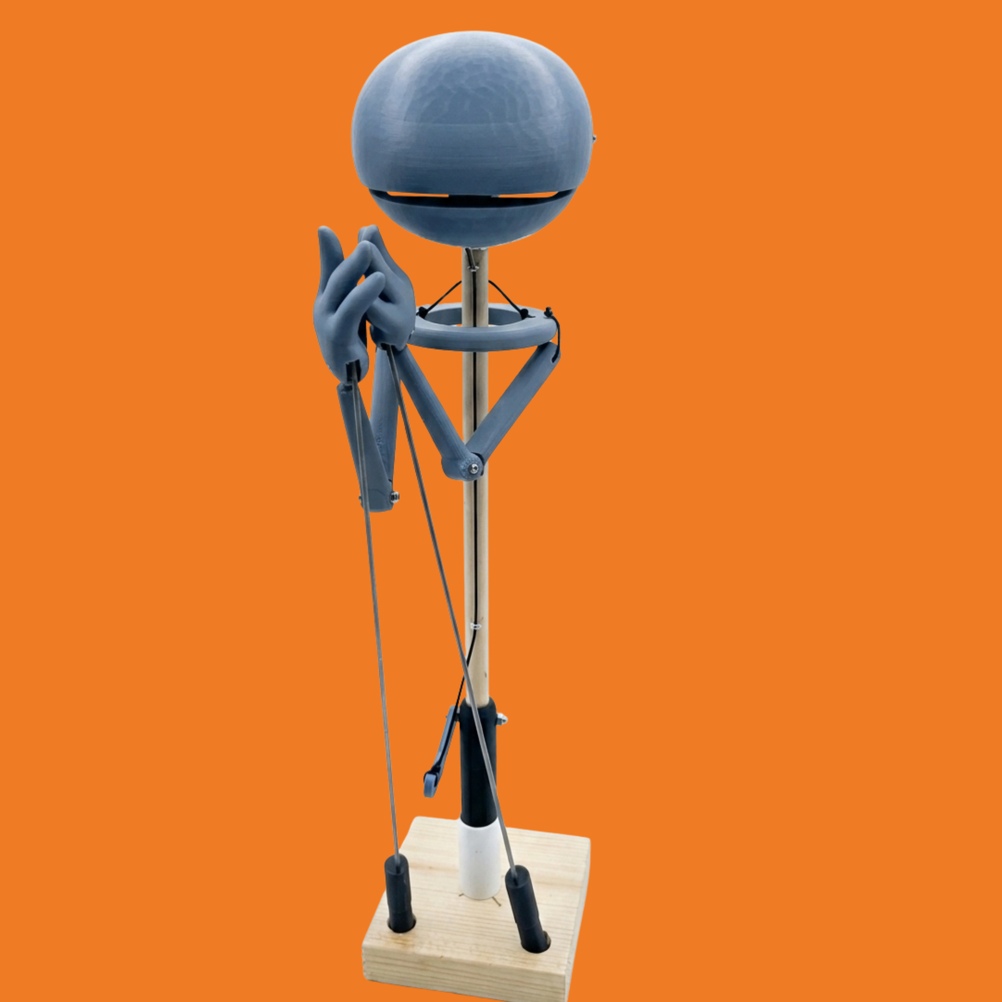Boopos Blank Rod Puppet: Professional DIY Customizable Character w/ Jaw Mechanism (Boopo Squash Model)