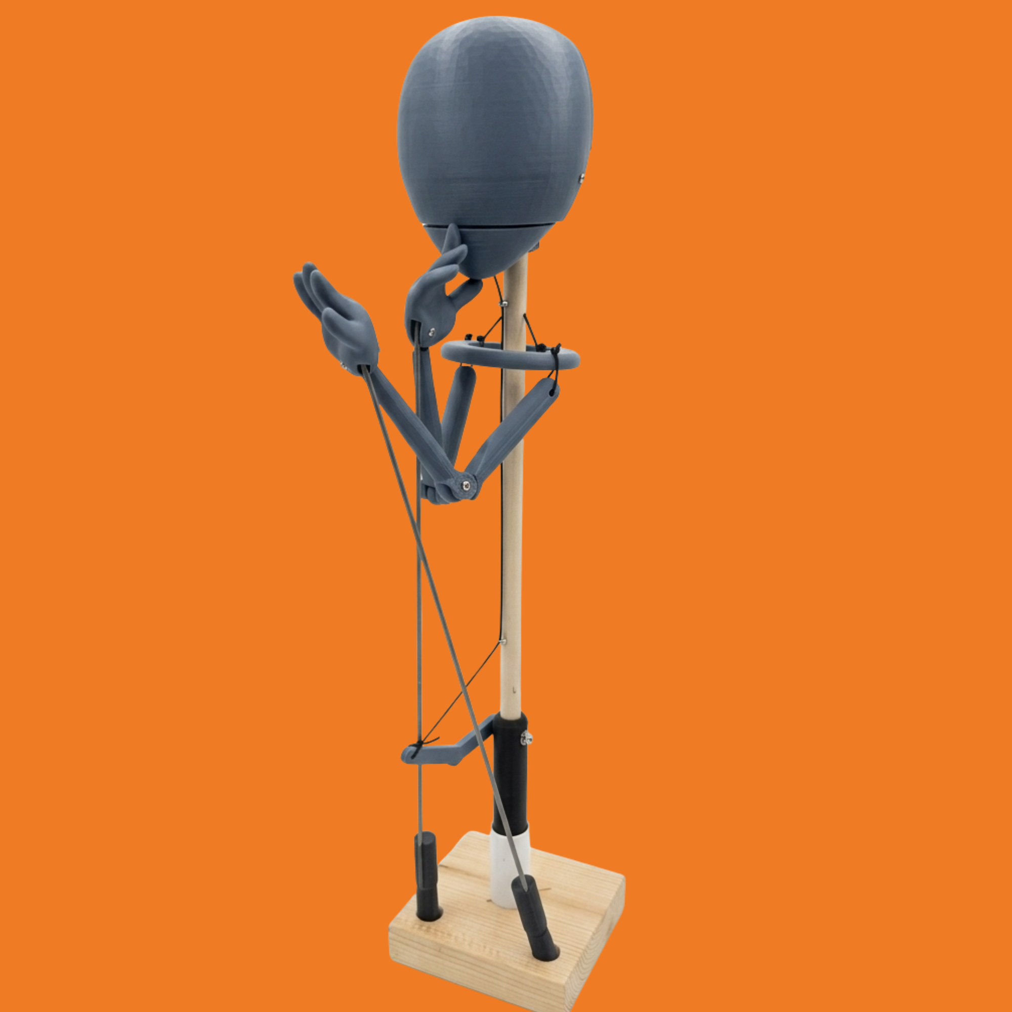 Boopos Blank Rod Puppet: Professional DIY Customizable Character w/ Jaw Mechanism (Boopo Betty Model)