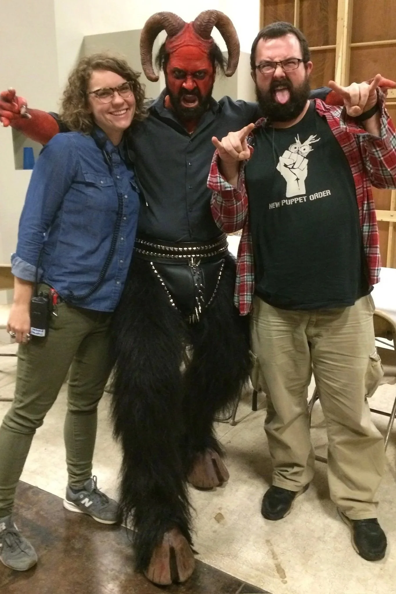 Sam-Carter-with-Matt Servitto-on-set-adult Swim series ‘Your Pretty Face is Going to Hell.