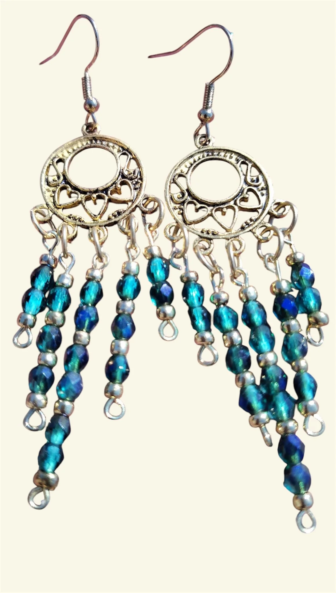 Czech Crystal and Brass Earrings