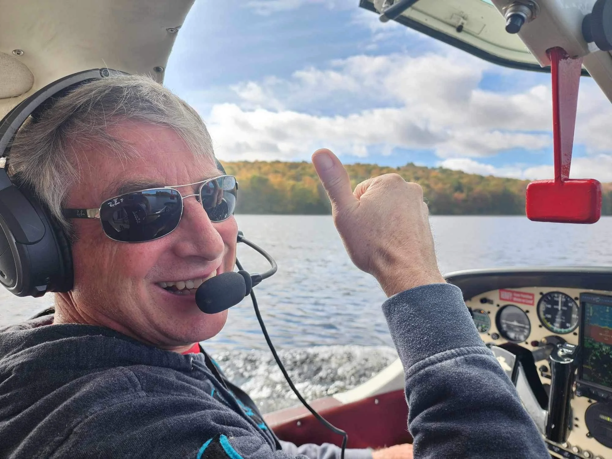 Having fun in a seaplane