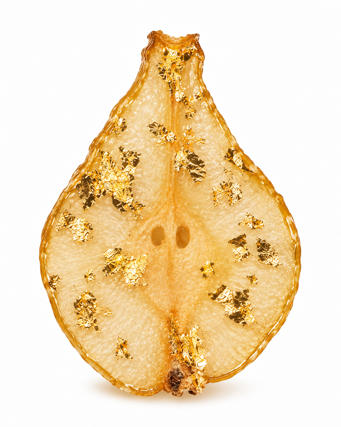 Glossy Gold-Leaf Pear Slice.png