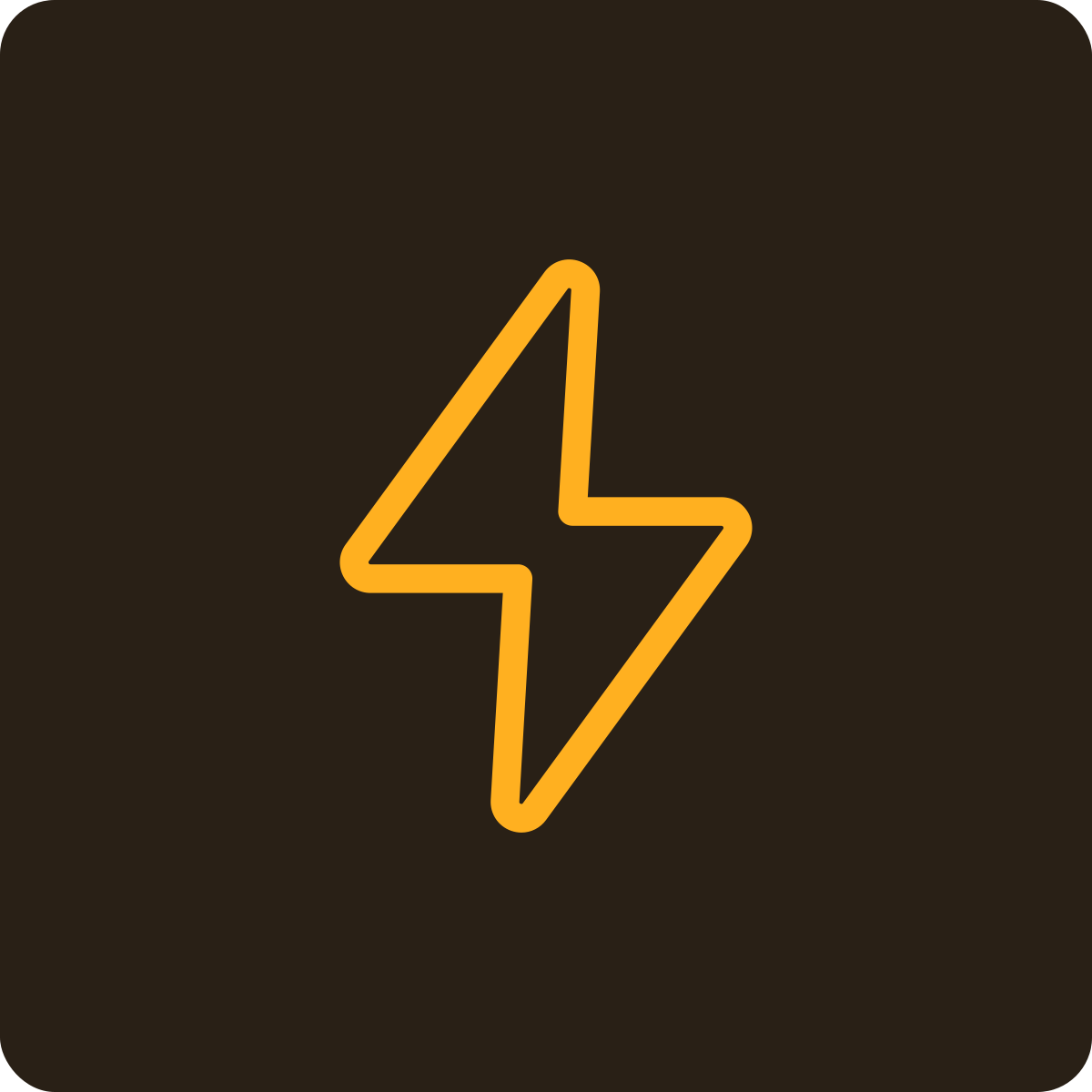 Neon yellow lightning bolt icon on a dark background