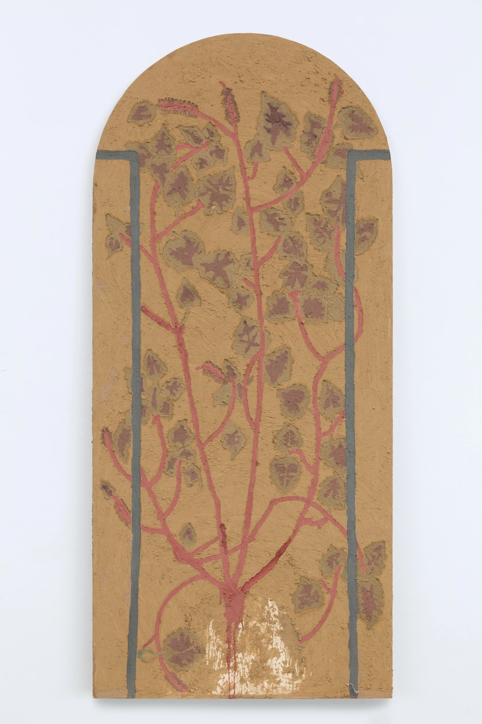 A New Sprout, Journey abroad, 2024, 36x81, soil, dyes on wood.jpg
