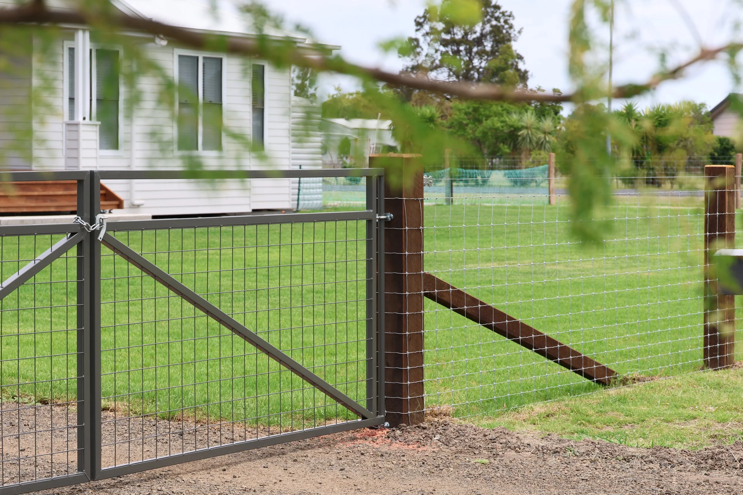 Fencing entrance and boundary fence in the Western Downs