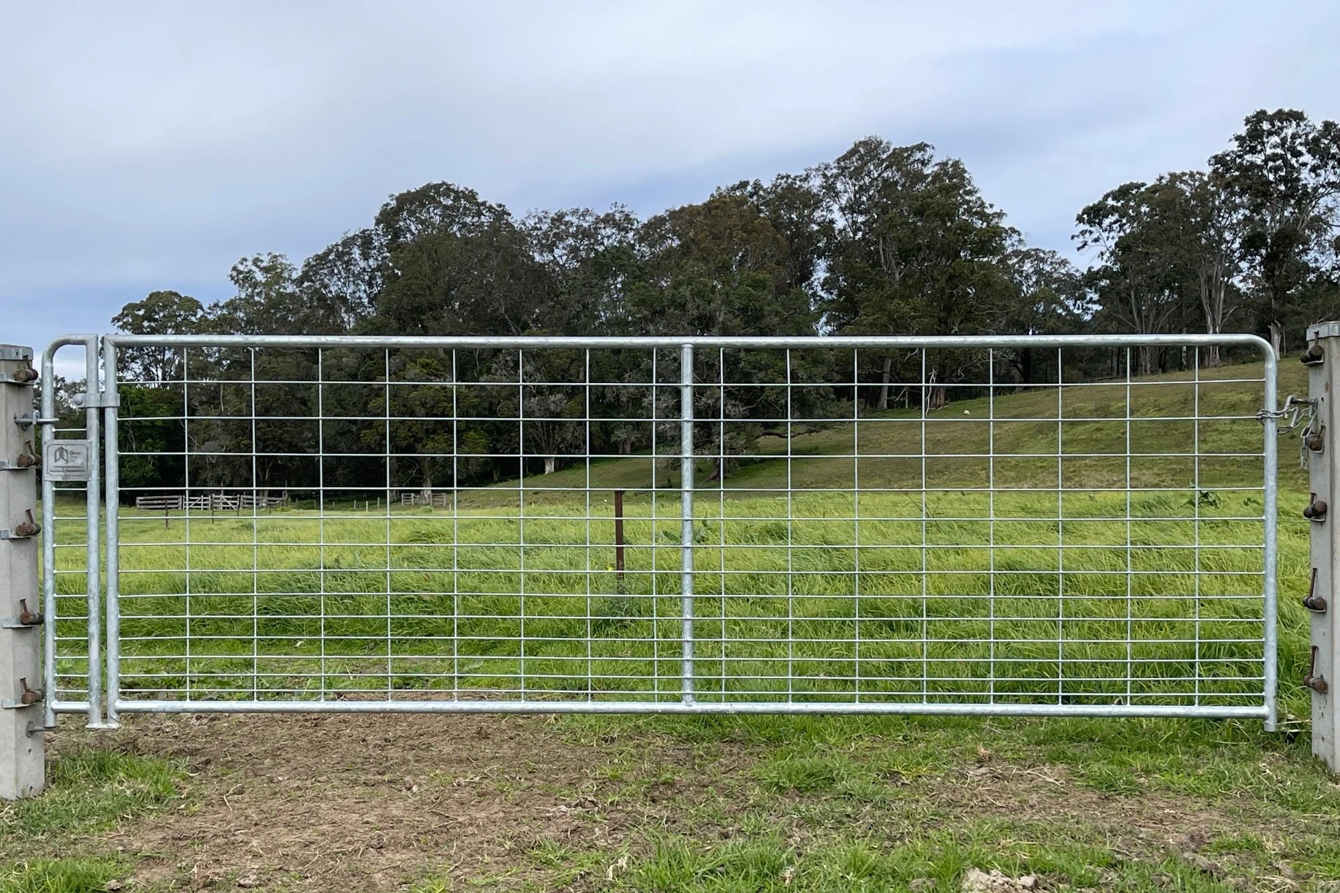 Rural fence entrance installed on a Western Downs property