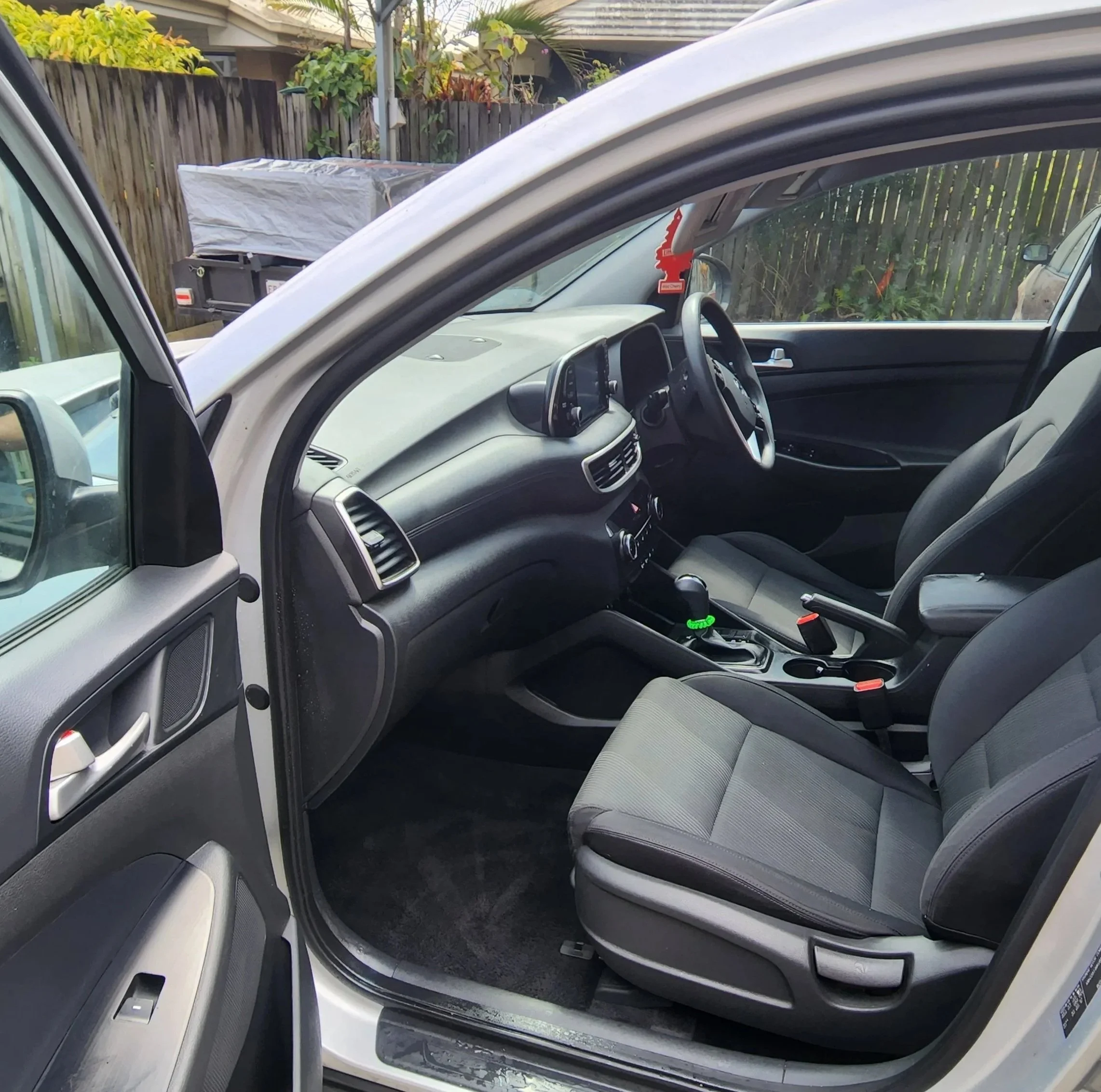 After: the front passenger side vacuumed and extracted.
