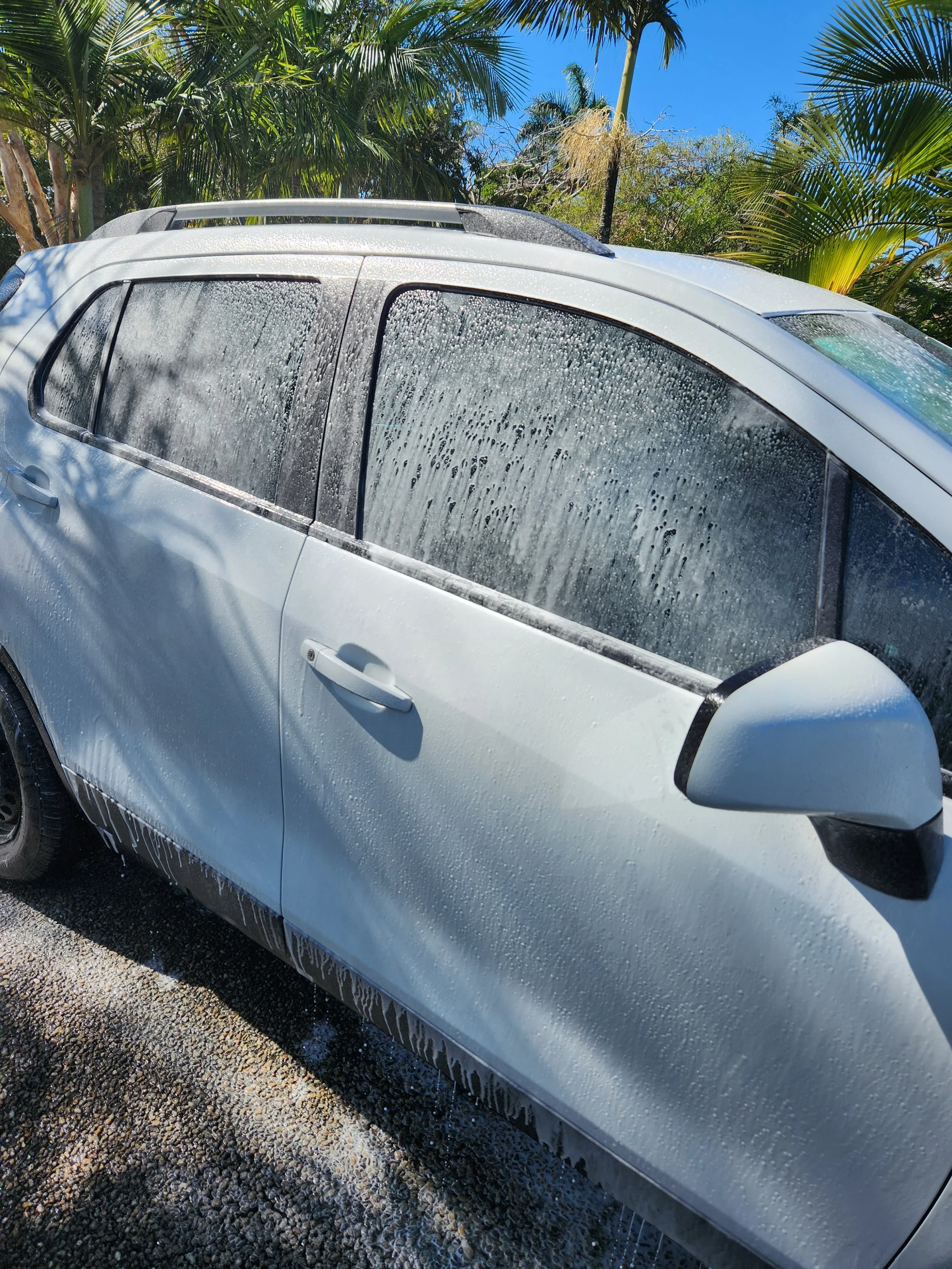 Before: snow foam hand wash under way, ahead of an iron decon and clay.