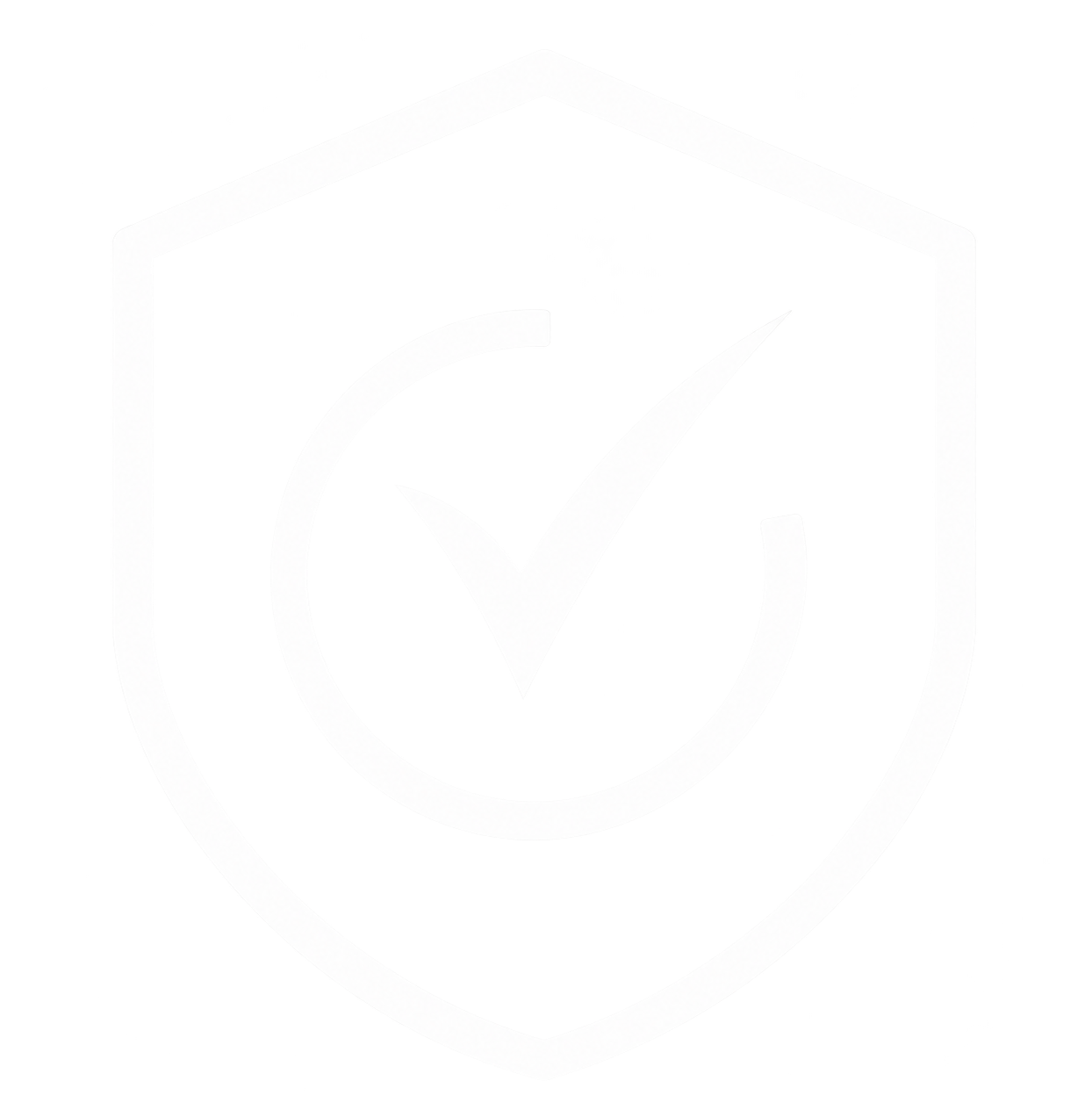 Black and white image of a shield emblem with a checkmark inside.