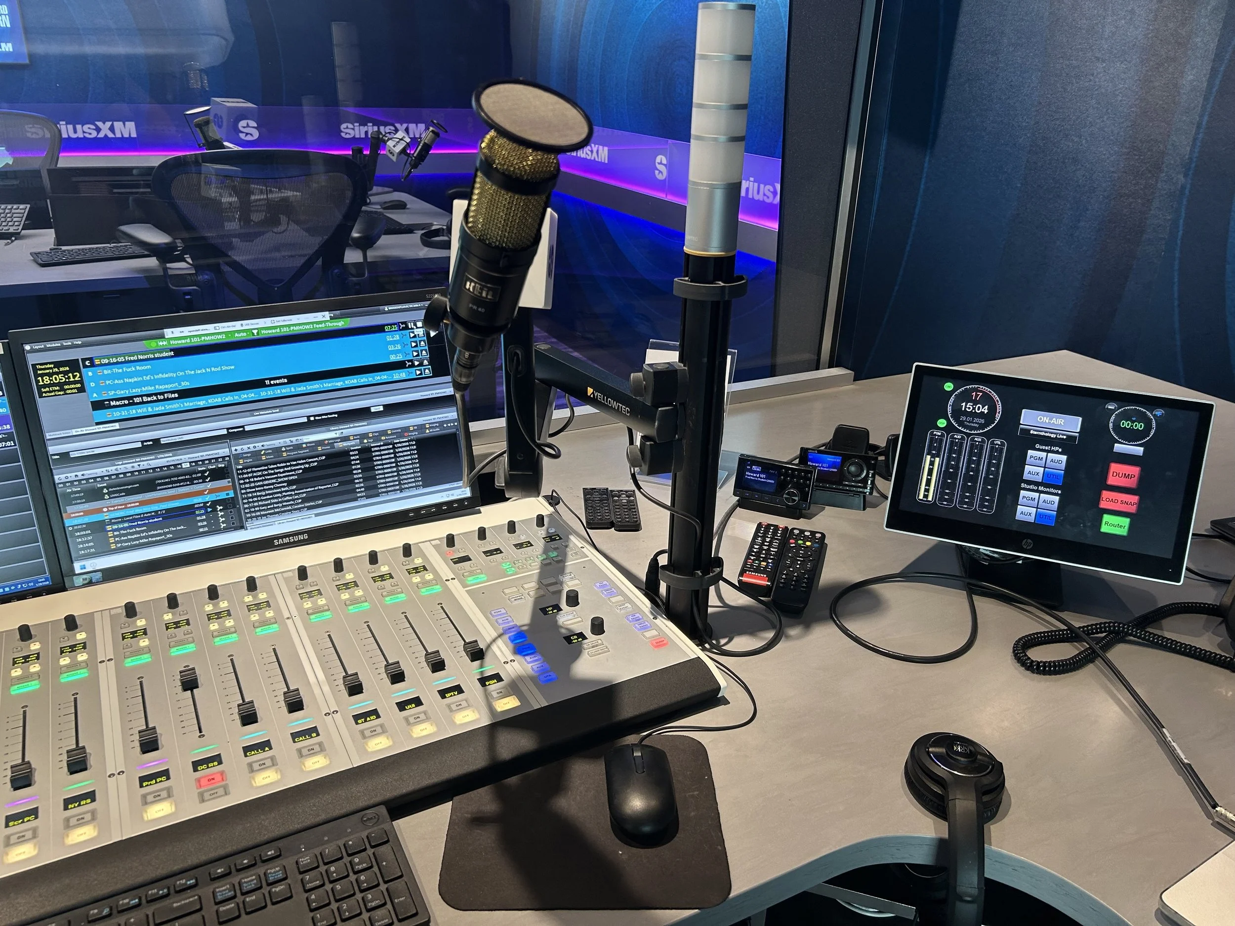 This was my work desk every W,TH,F as we went live for Sternthology LIVE on Howard 101