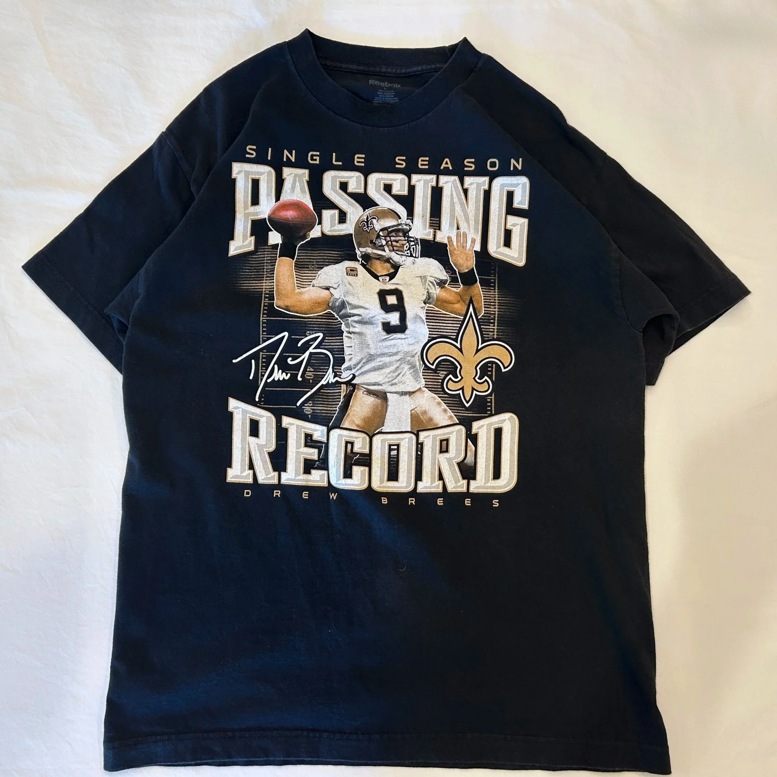 Vintage Drew Brees Passing Record T Shirt (L)