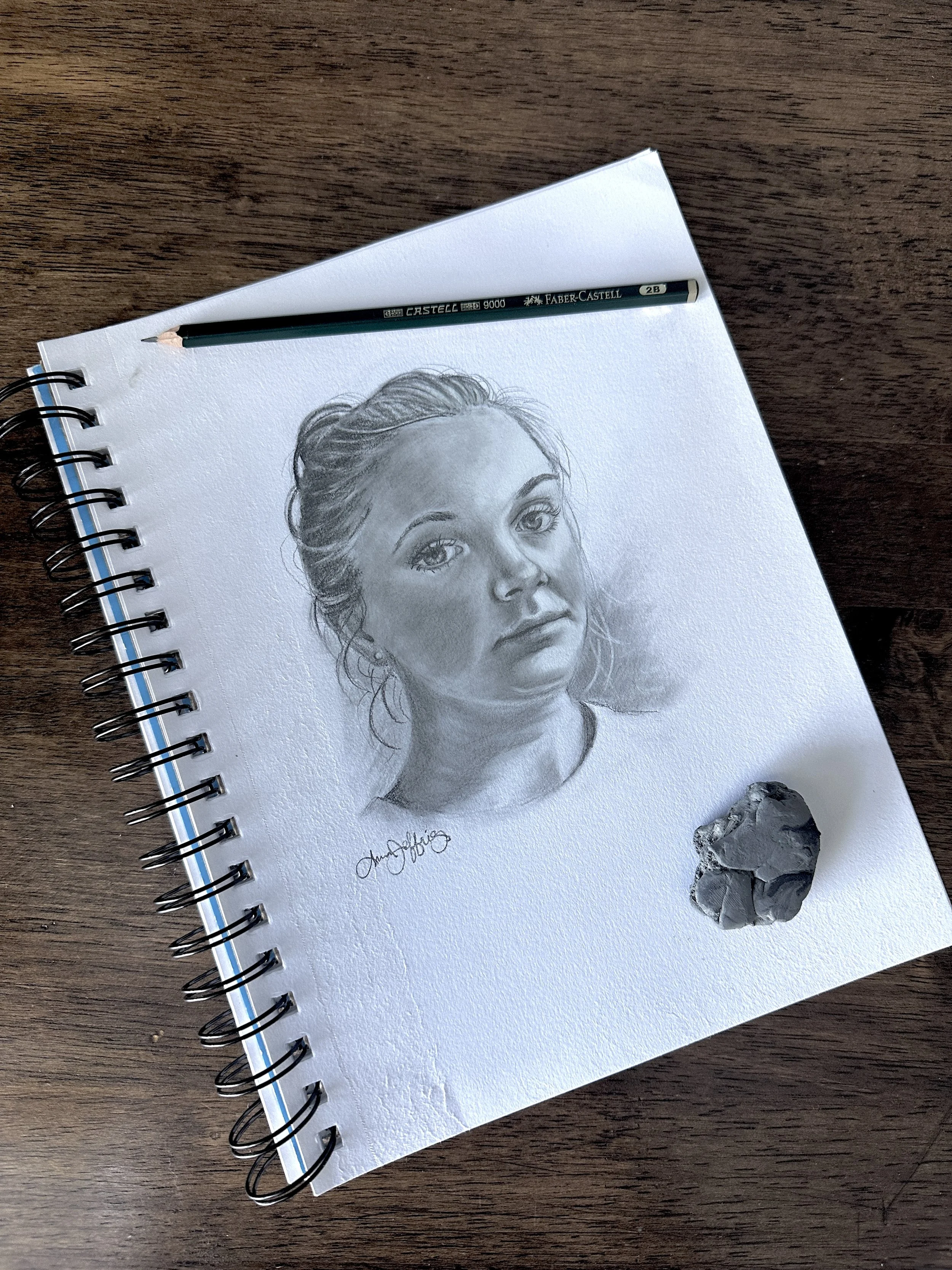 Portrait of a Lady - graphite and charcoal on paper