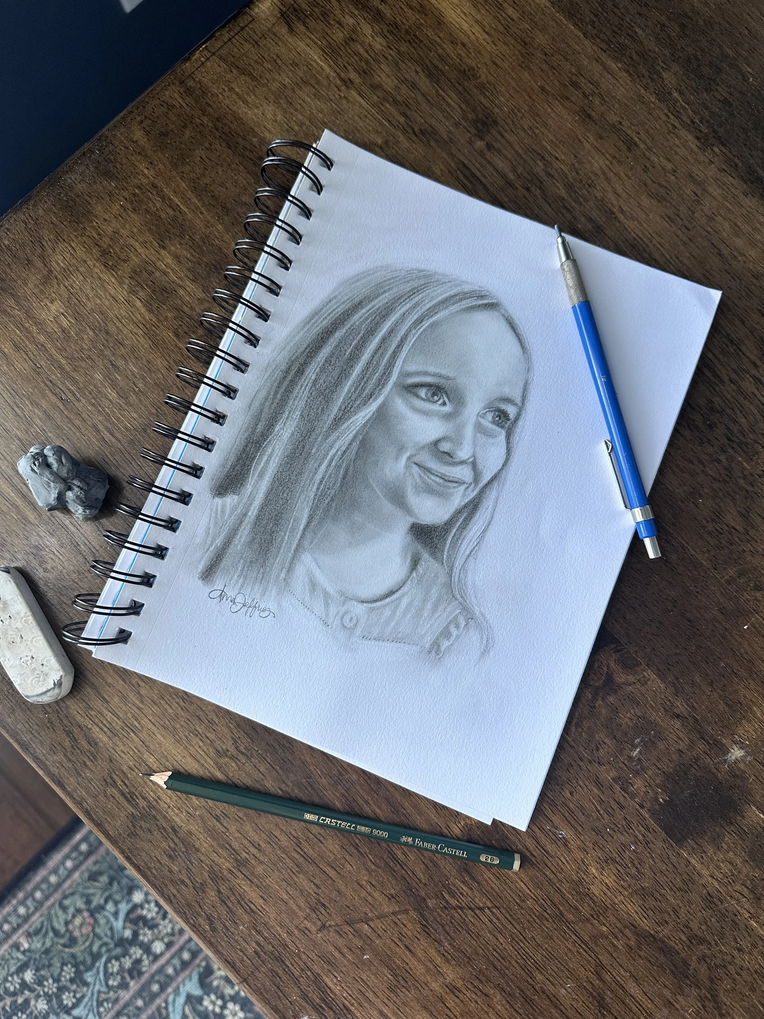 Portrait of a Girl - graphite and charcoal on paper