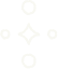 Simple white icon of a diamond shape with smaller shapes around it, on a white background.