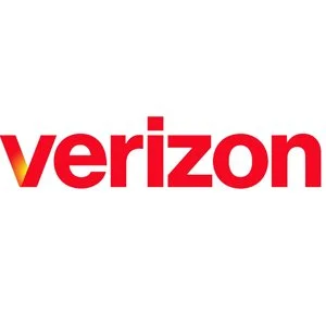 Verizon logo with red text and a yellow accent on the left side of the 'V'