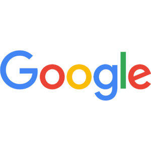 Google logo with colorful letters on a white background.