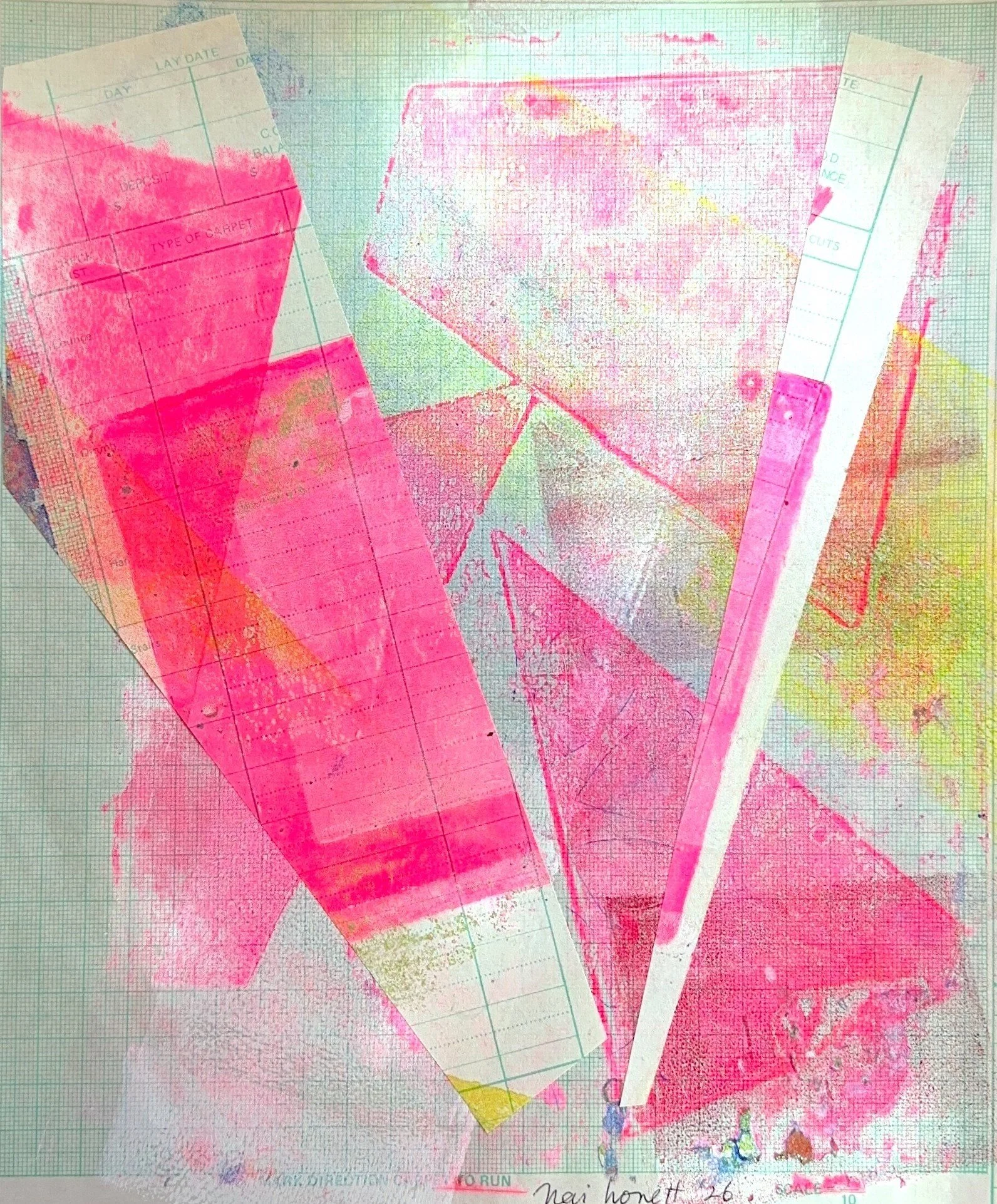 "Falbo".
Mixed media on vintage drafting paper.
26 x 22.5cm