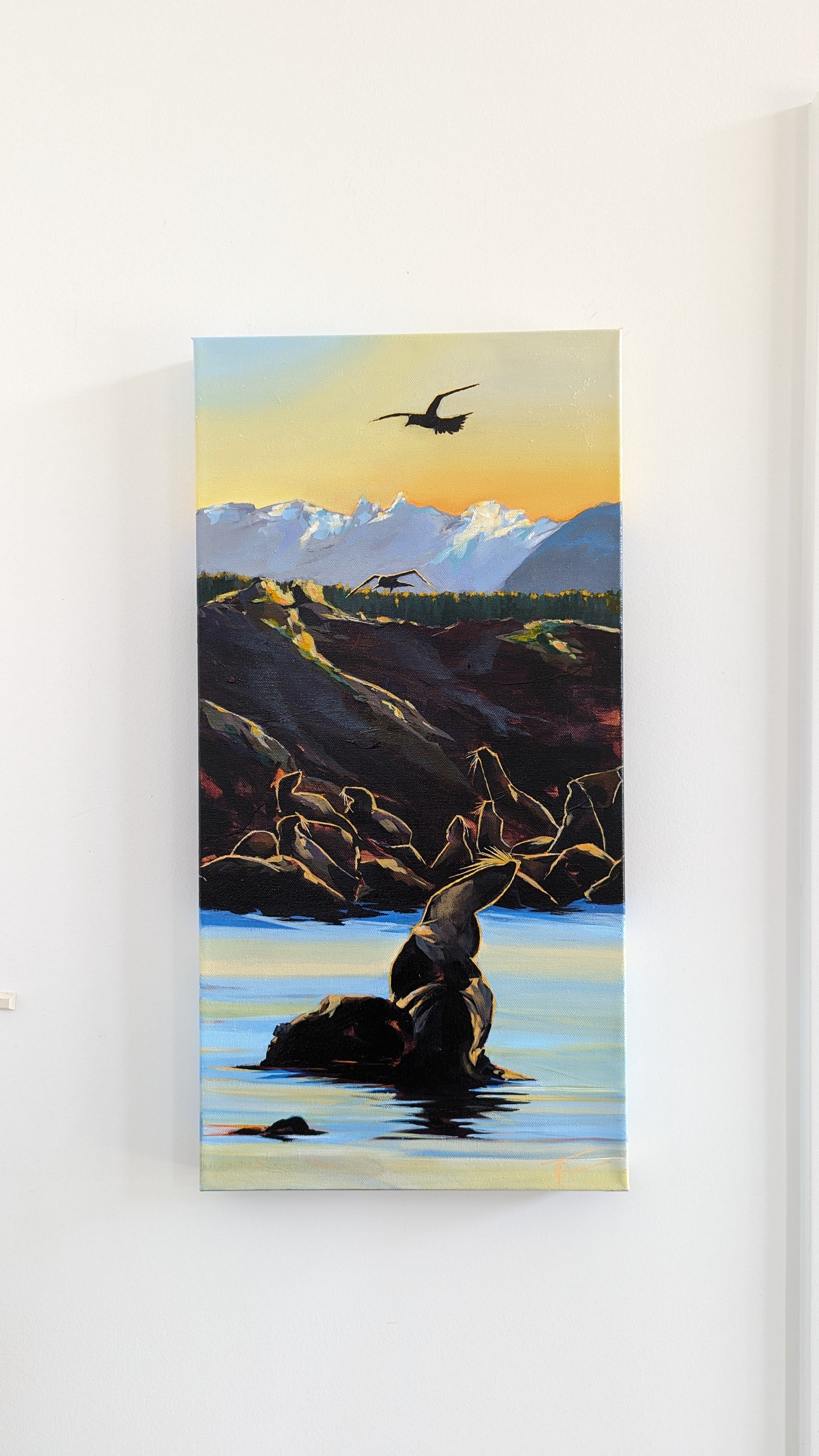 Steller Sunset | 10" x 20" acrylic on gallery canvas | $495 CAD