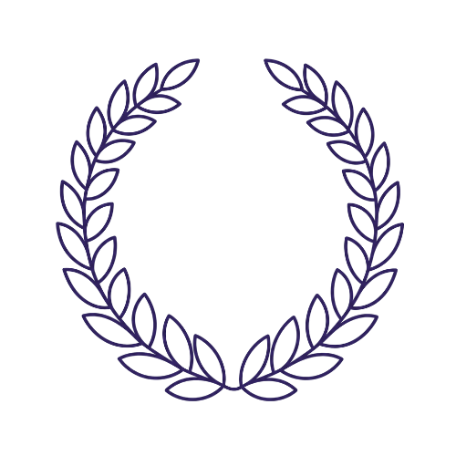 Purple laurel wreath outline
