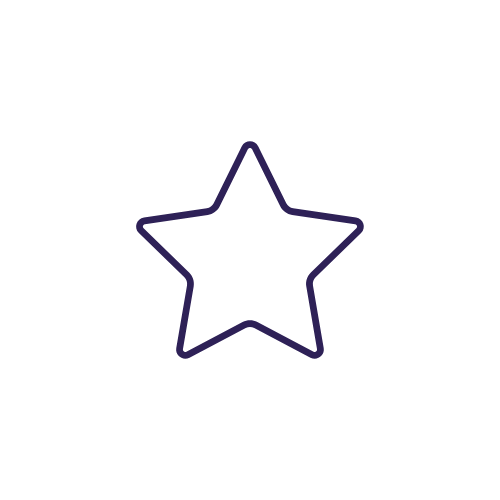 Outline of a star in a neon-like style on a black background.