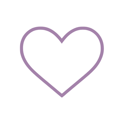 Purple heart outline on a black background.