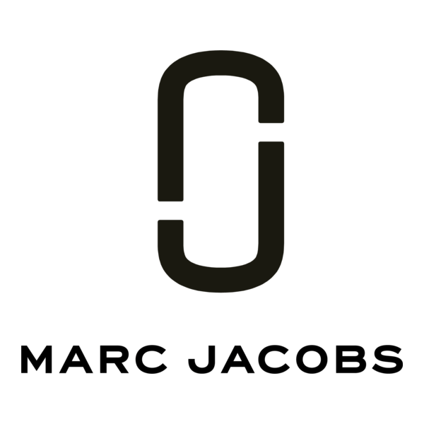 Marc Jacobs logo with stylized letter 'O' and brand name below.